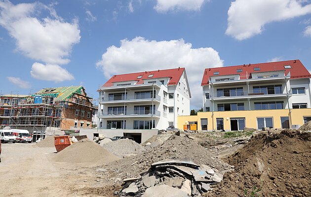 Friedrichshafen Neubau Baustelle im Wohngebiet